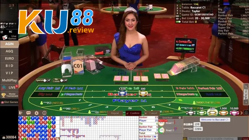 Giao diện chơi baccarat ku88 đẹp mắt dễ sử dụng